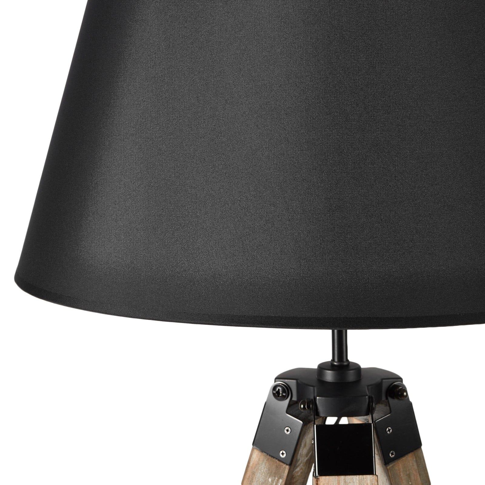 Lexi Lighting Home & Garden LARGE TRIPOD FLOOR LAMP Linen Shade Modern Light Retro Vintage Wooden