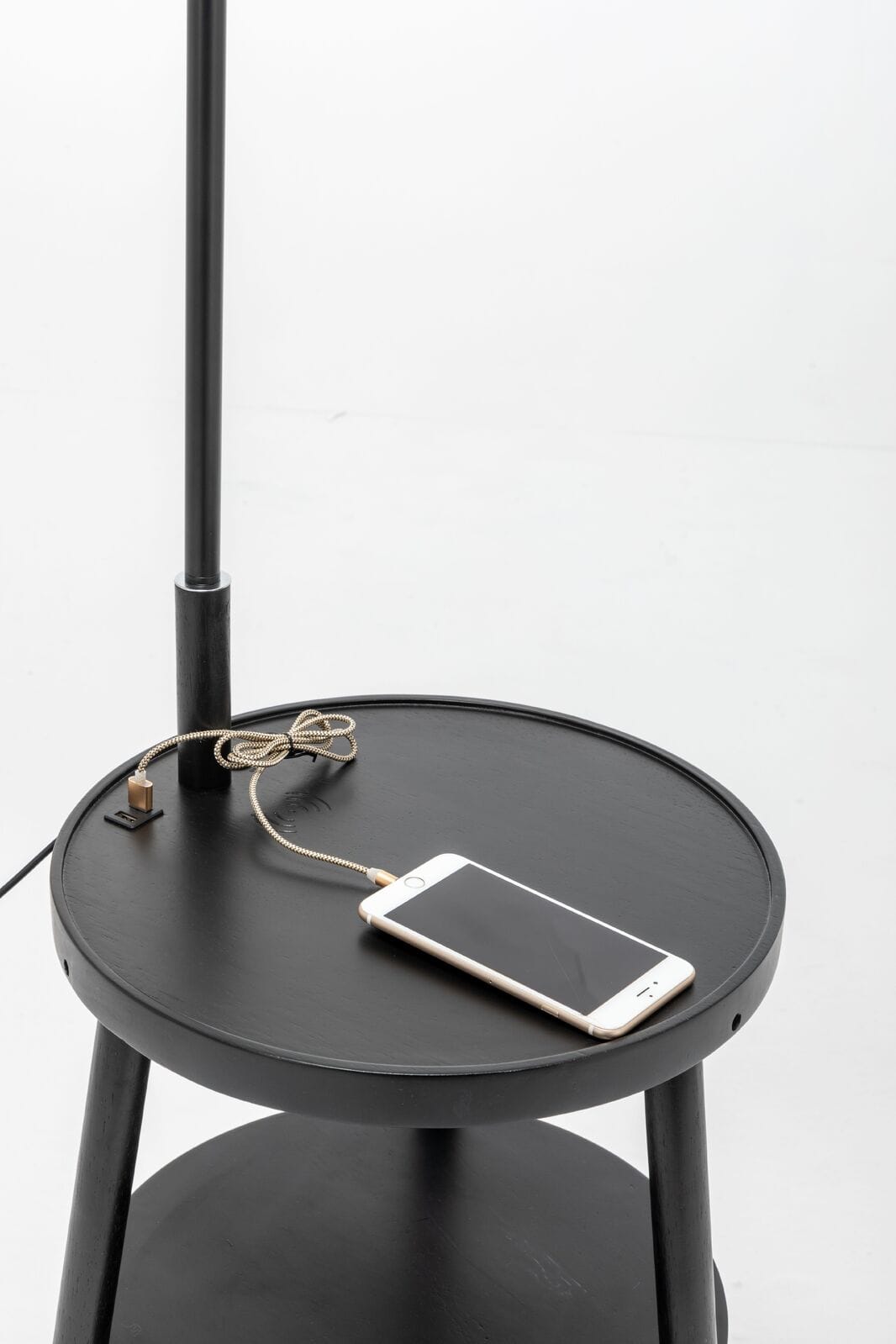Lexi Lighting Home & Garden Naples Tripod Floor Lamp Shelf Storage Drawer Bed Side Table Light w/ USB Charger