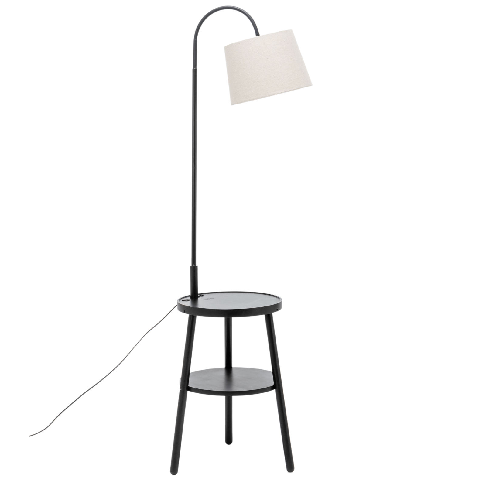 Lexi Lighting Home & Garden Naples Tripod Floor Lamp Shelf Storage Drawer Bed Side Table Light w/ USB Charger