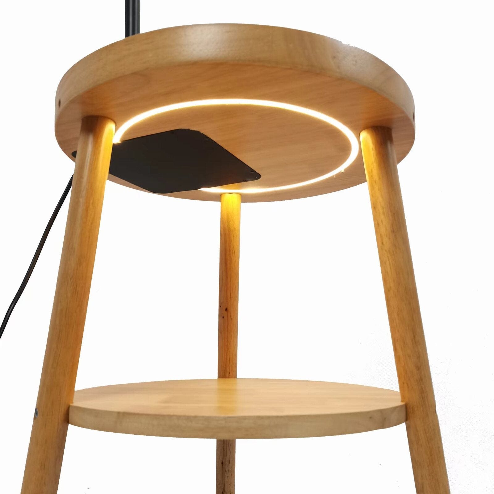 Lexi Lighting Home & Garden Naples Tripod Floor Lamp Shelf Storage Drawer Bed Side Table Light w/ USB Charger