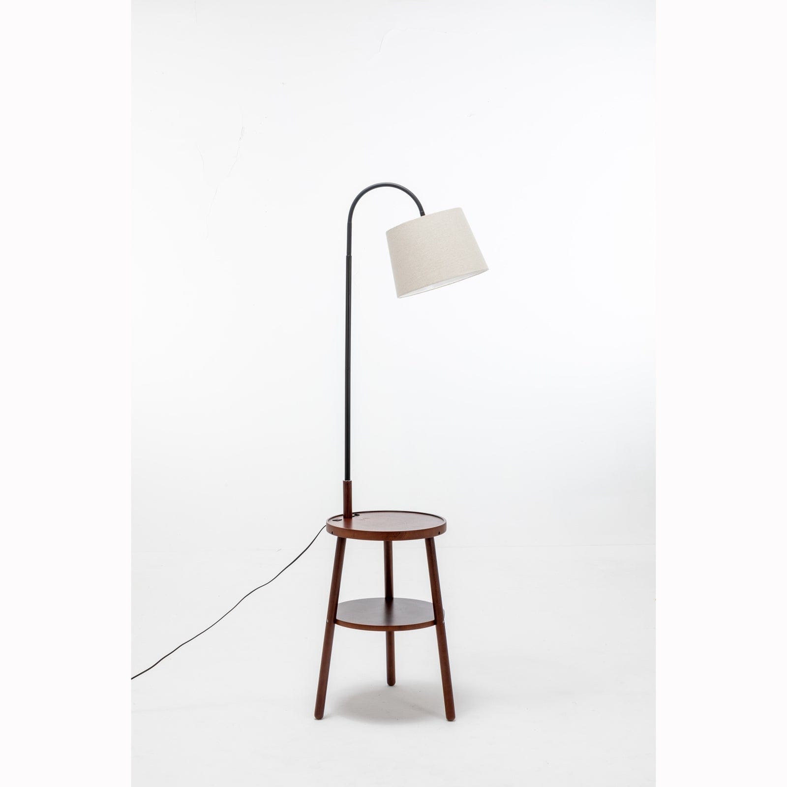 Lexi Lighting Home & Garden Naples Tripod Floor Lamp Shelf Storage Drawer Bed Side Table Light w/ USB Charger