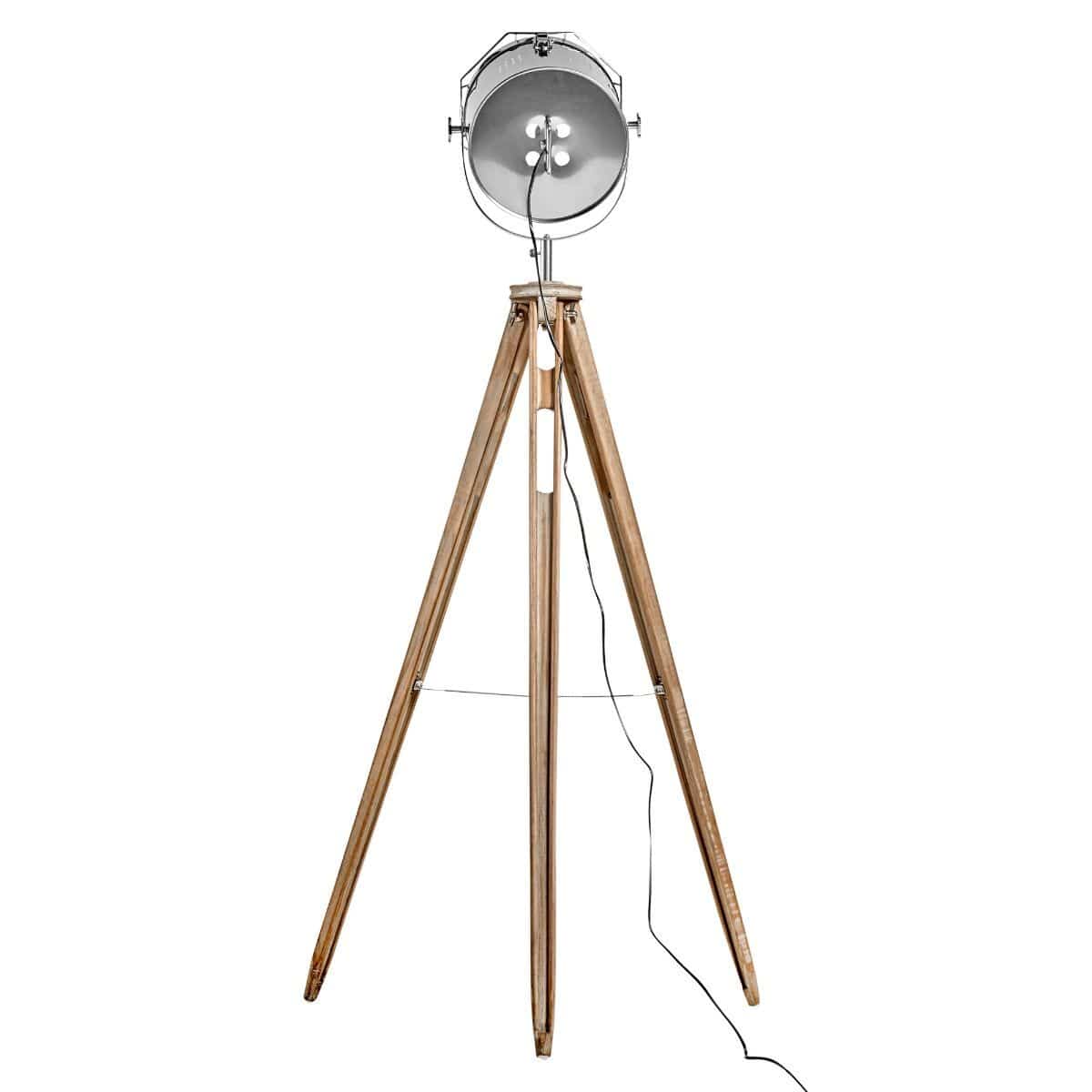 Lexi Lighting Home & Garden Nautical Tripod Floor Lamp Search Light Modern Chrome Head with Mesh