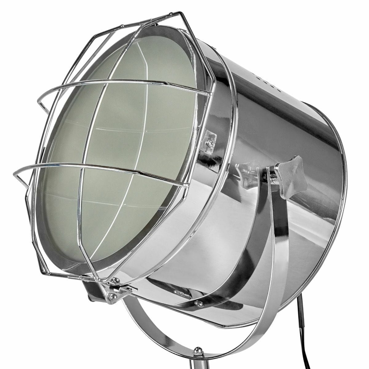 Lexi Lighting Home & Garden Nautical Tripod Floor Lamp Search Light Modern Chrome Head with Mesh