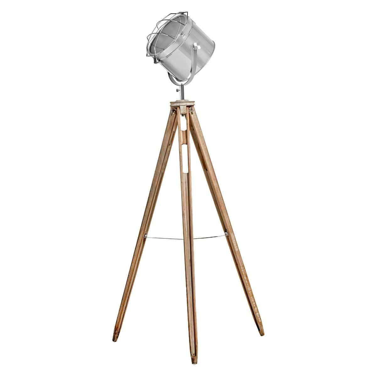 Lexi Lighting Home & Garden Nautical Tripod Floor Lamp Search Light Modern Chrome Head with Mesh