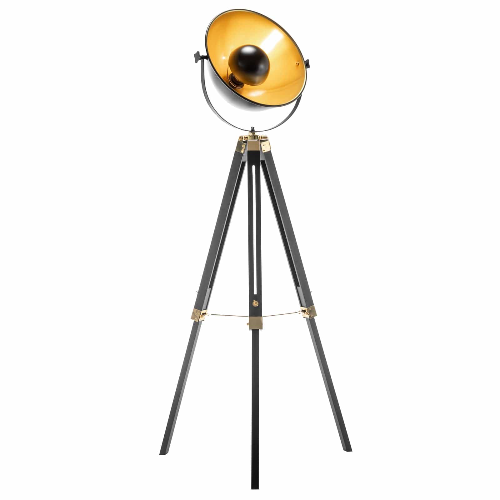 Lexi Lighting Home & Garden Premium Tripod Spotlight Lamp Nautical Designer Extendable Light - Matte Black