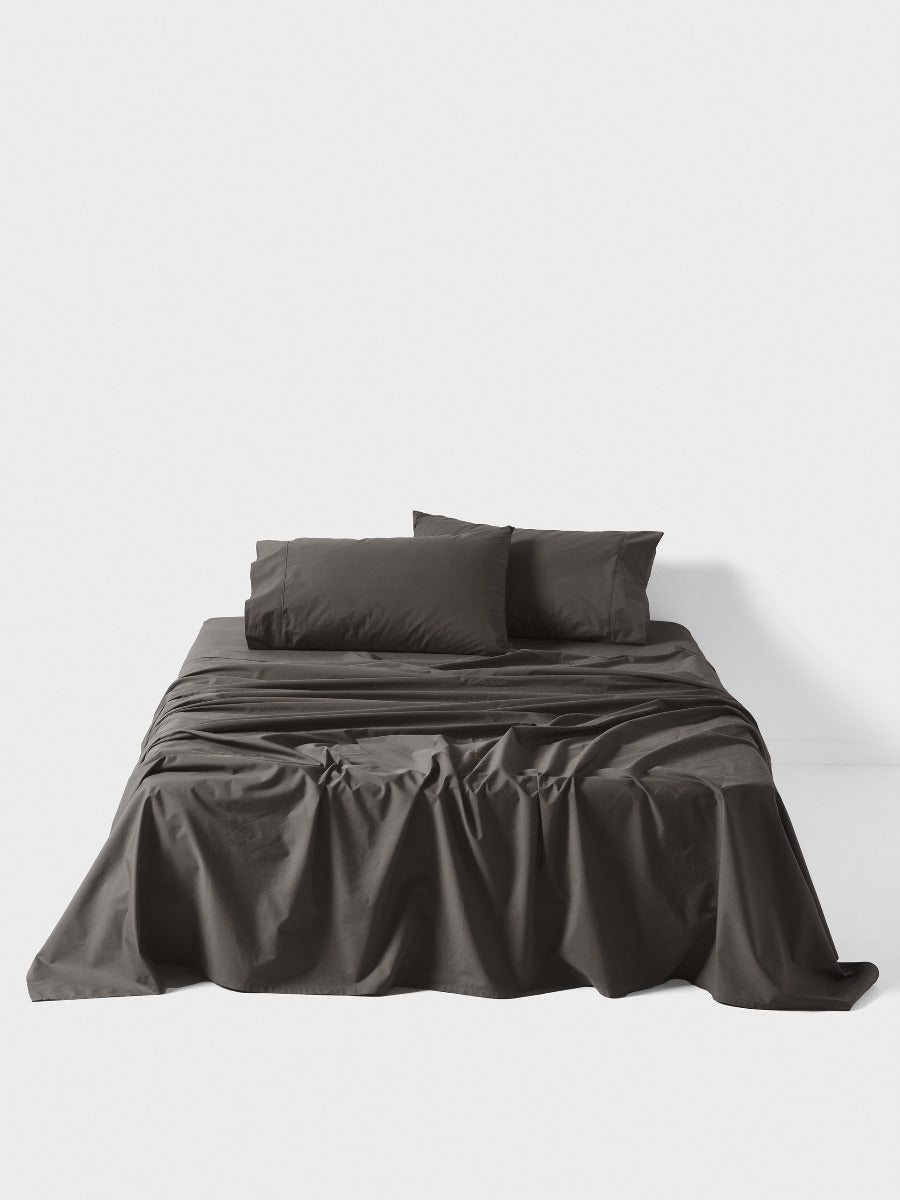 LINEN HOUSE 1000TC COTTON SATEEN SHEET SET - CHARCOAL Linen House