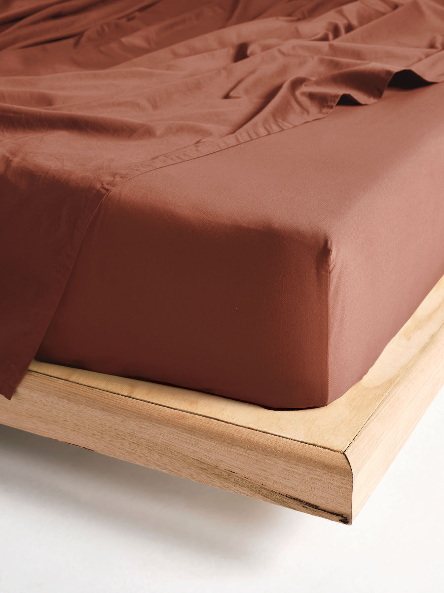 LINEN HOUSE AUGUSTA | BRICK FITTED SHEET SET
