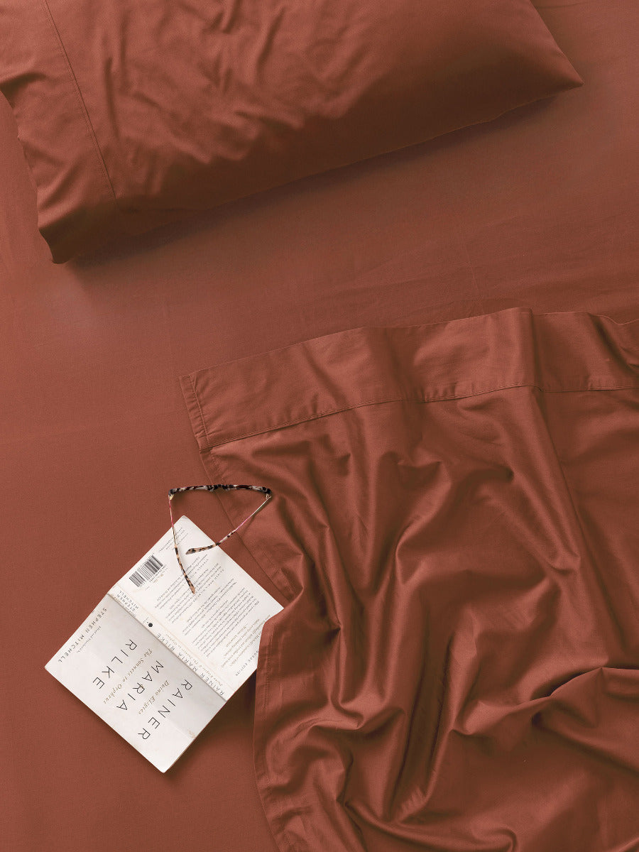 LINEN HOUSE AUGUSTA | BRICK FITTED SHEET SET