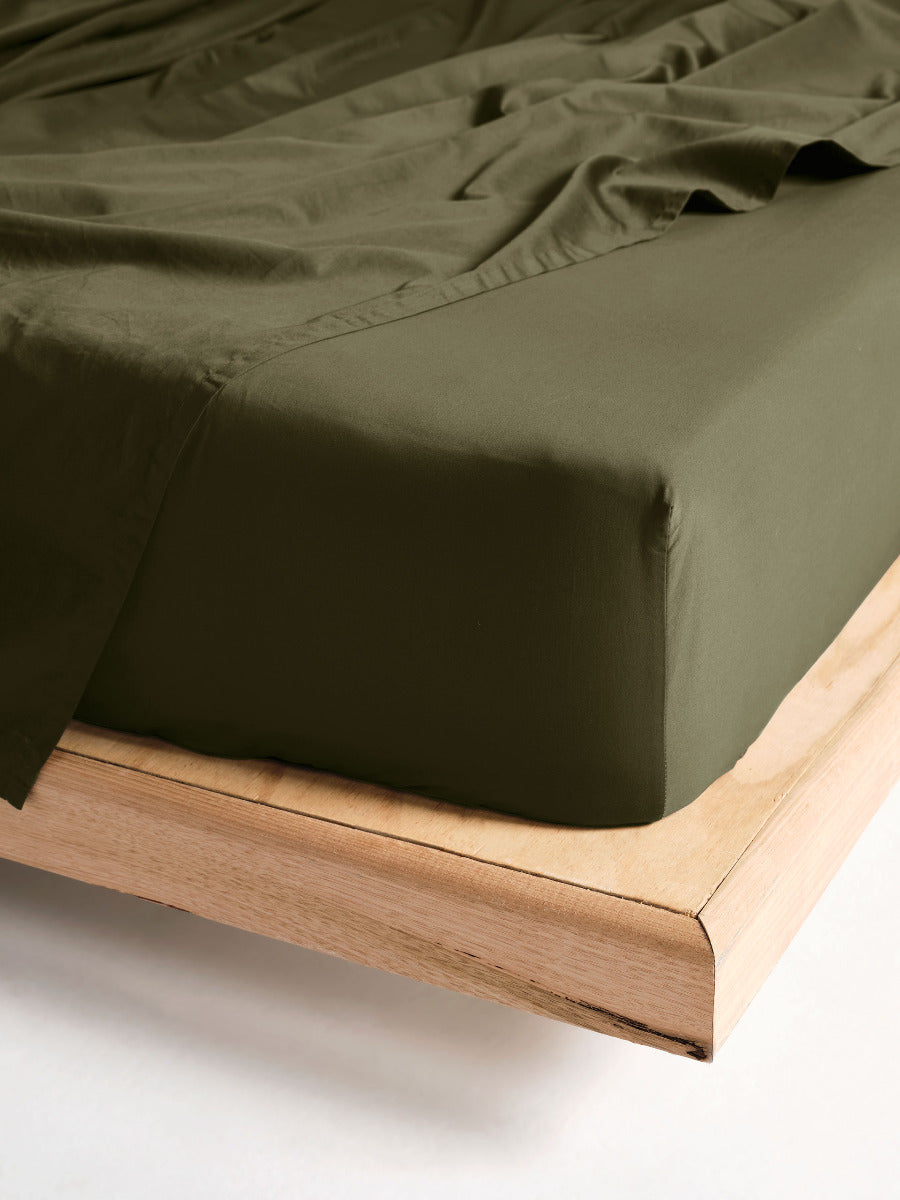 LINEN HOUSE AUGUSTA | OLIVE FITTED SHEET SET