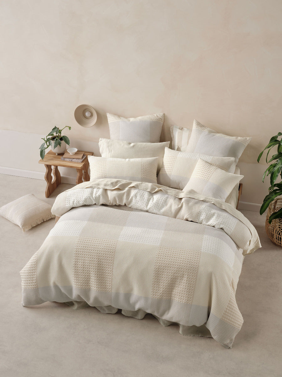LINEN HOUSE BALEARES NATURAL QUILT COVER SET (Copy) Linen House