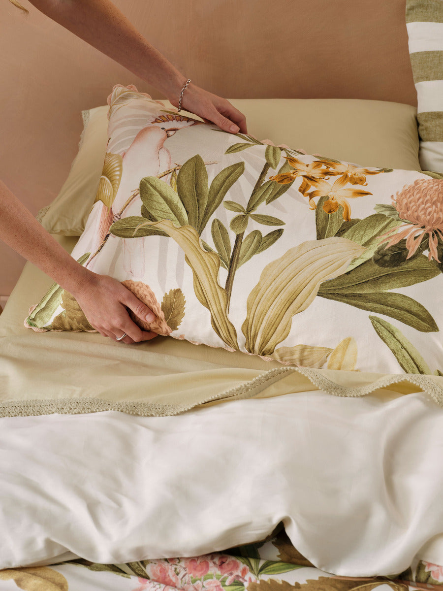 LINEN HOUSE CALISTA GUAVA QUILT COVER SET Linen House