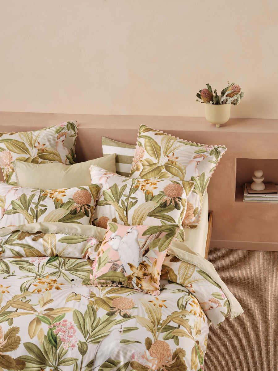 LINEN HOUSE CALISTA GUAVA QUILT COVER SET Linen House