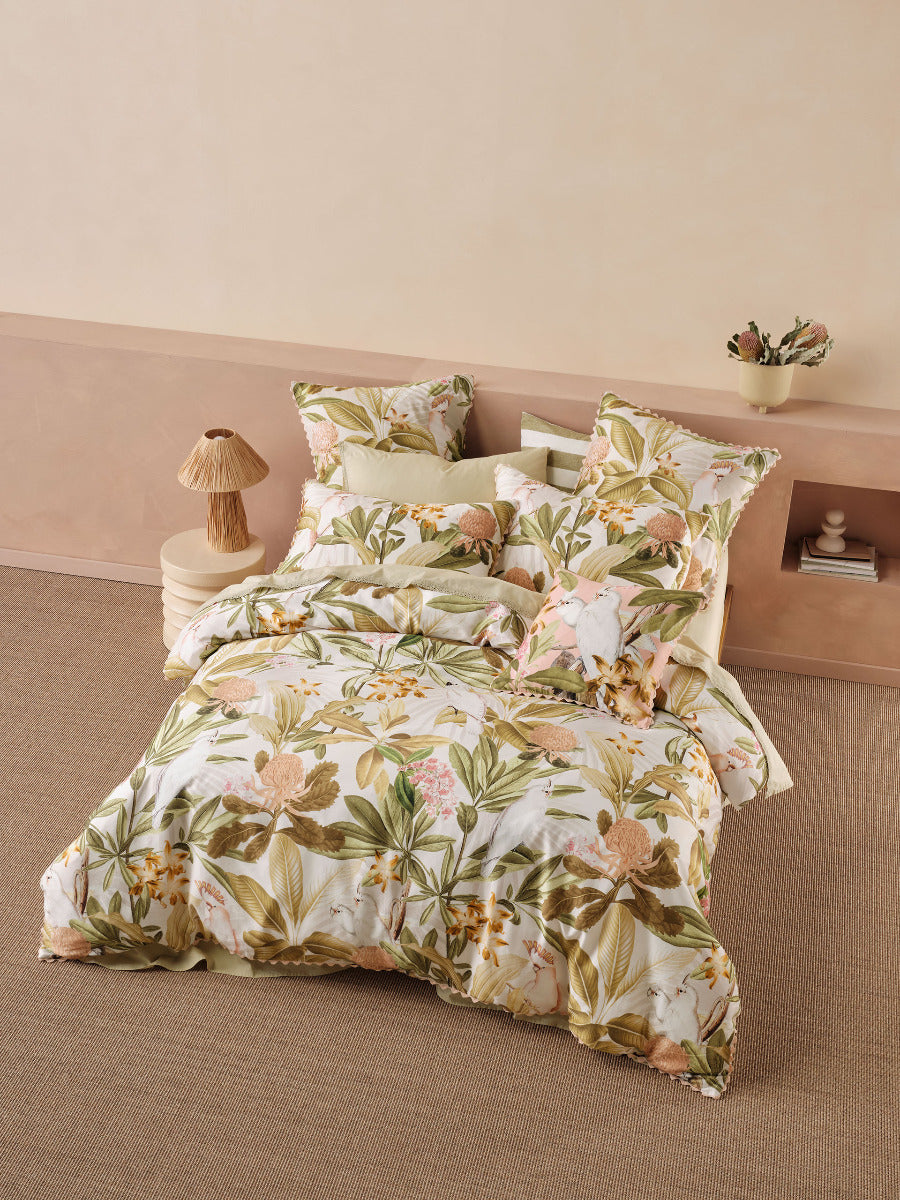 LINEN HOUSE CALISTA GUAVA QUILT COVER SET Linen House