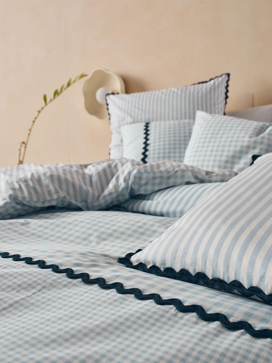 LINEN HOUSE CHICA QUILT COVER SET - BLUE Linen House