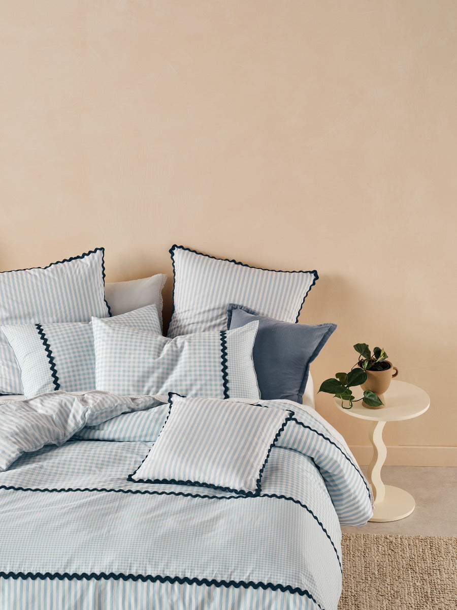 LINEN HOUSE CHICA QUILT COVER SET - BLUE Linen House