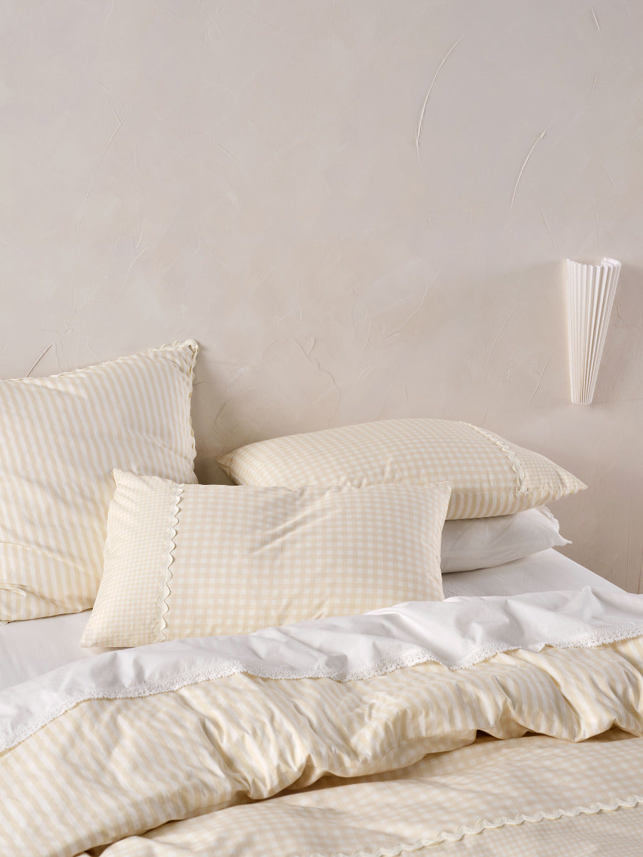 LINEN HOUSE CHICA QUILT COVER SET - NATURAL Linen House