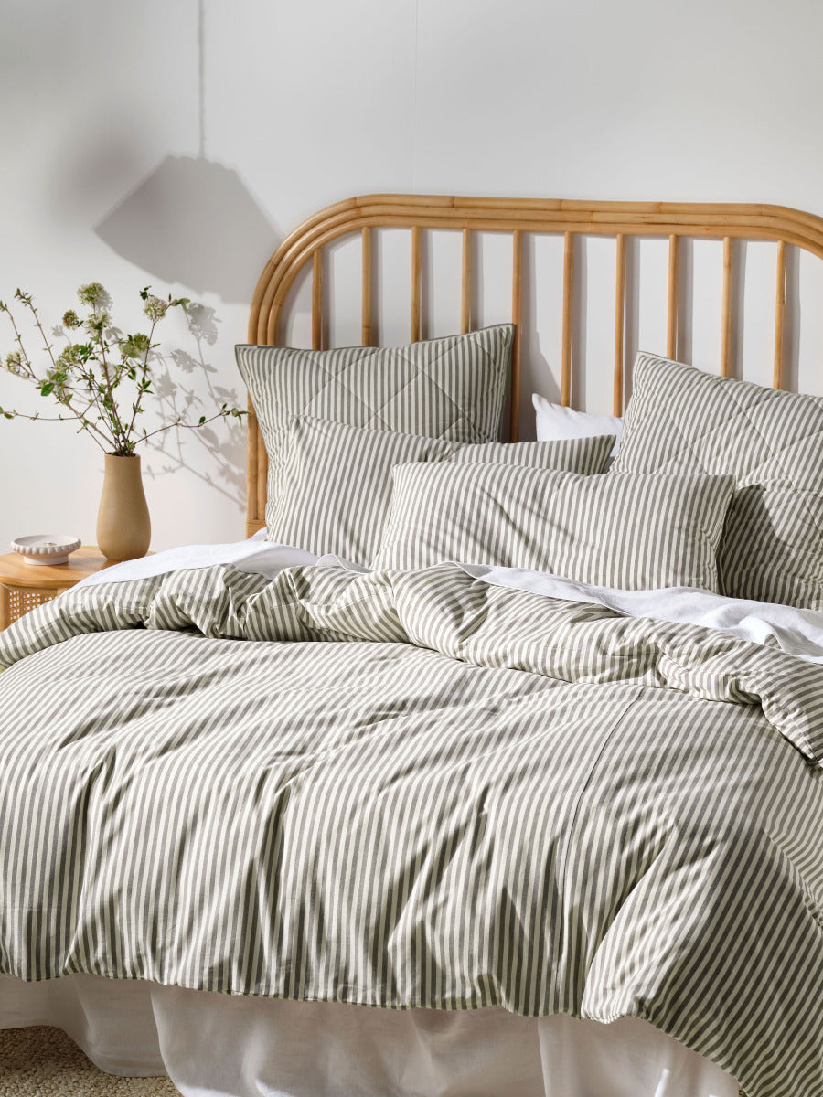 LINEN HOUSE CLASSIC STRIPE - CHARCOAL Linen House