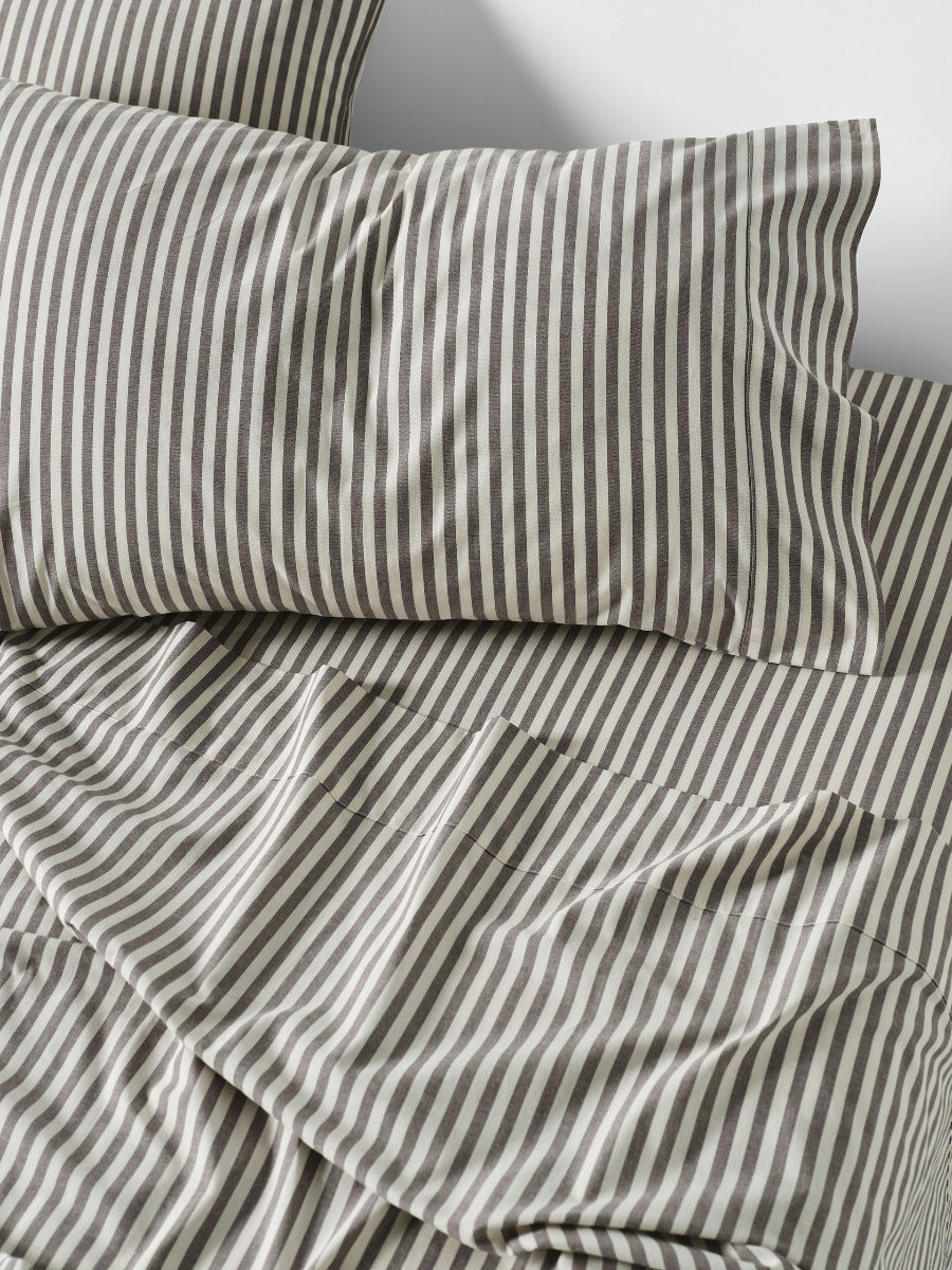 LINEN HOUSE CLASSIC STRIPE - CHARCOAL Linen House