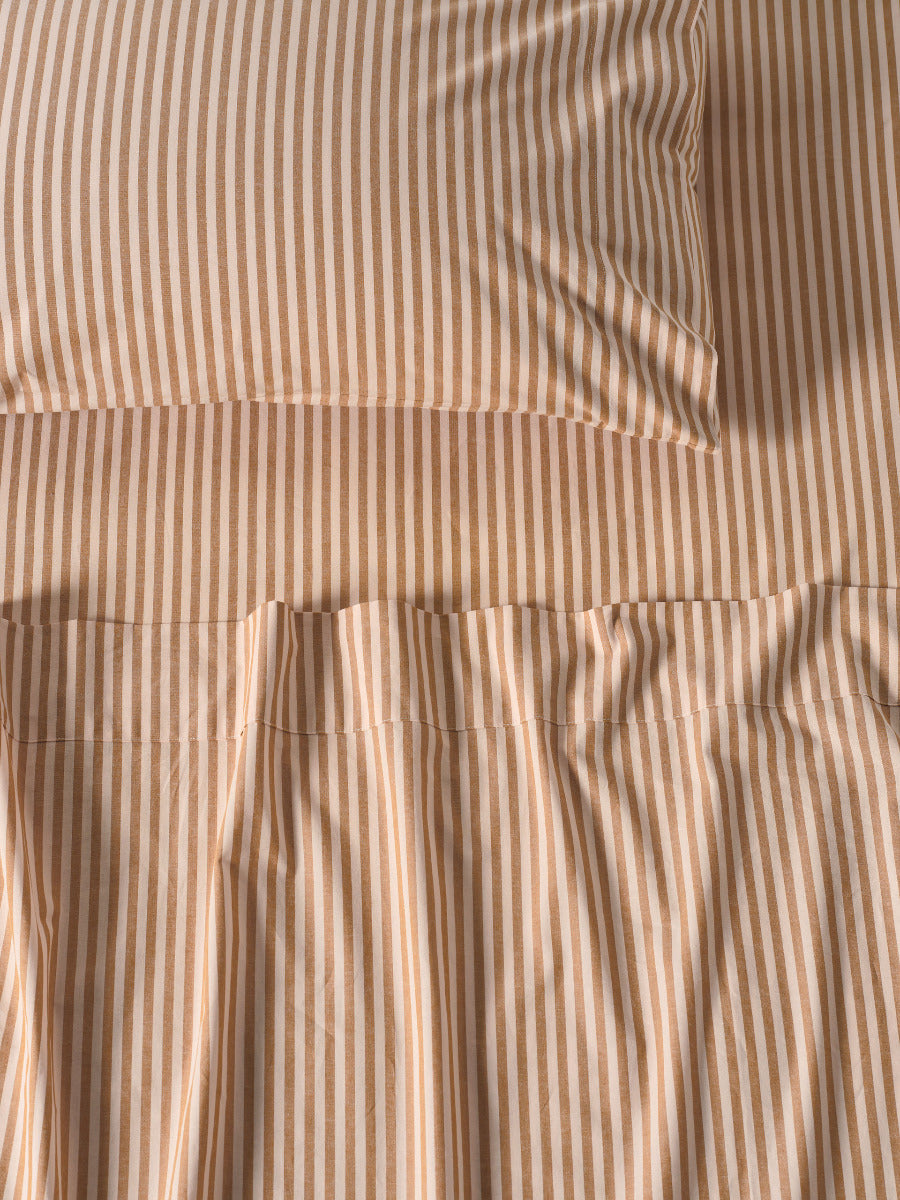 LINEN HOUSE CLASSIC STRIPE | NUTMEG SHEET SET Linen House