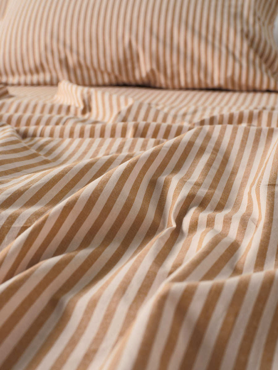 LINEN HOUSE CLASSIC STRIPE | NUTMEG SHEET SET Linen House