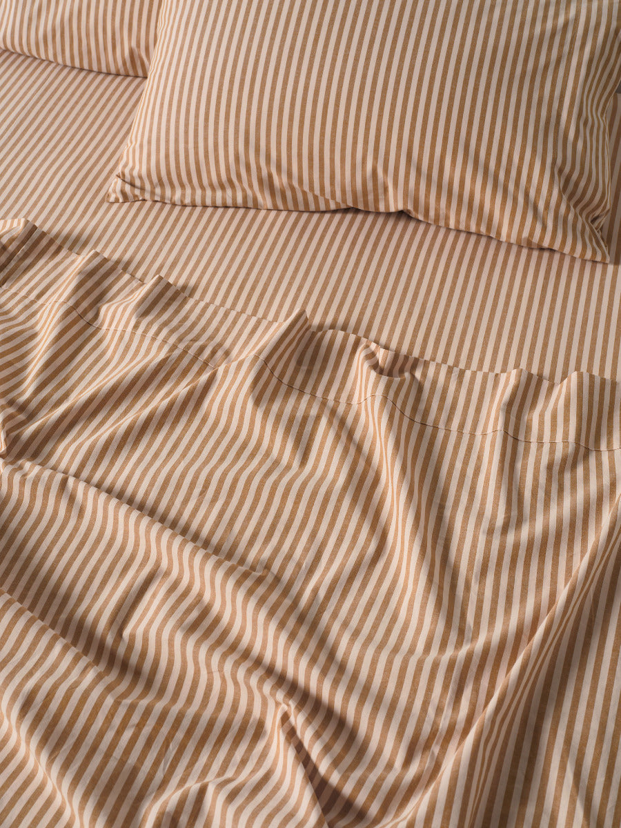 LINEN HOUSE CLASSIC STRIPE | NUTMEG SHEET SET Linen House