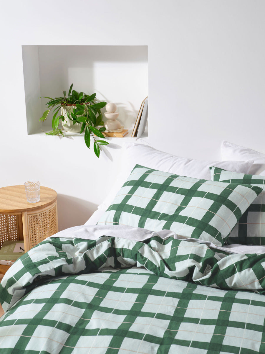 LINEN HOUSE FLANNELETTE QUILT COVER SET - CORINNE FOREST Linen House