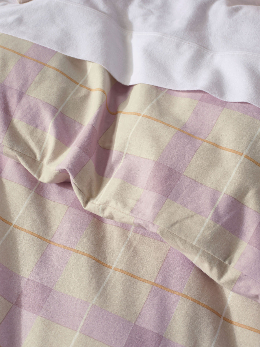 LINEN HOUSE FLANNELETTE QUILT COVER SET - CORINNE LAVENDER Linen House