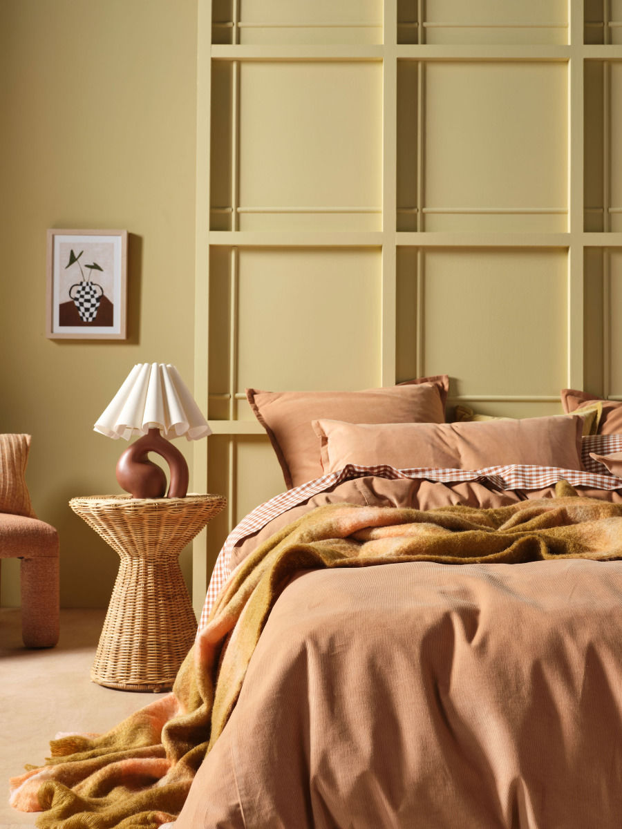 LINEN HOUSE DEN CARAMEL QUILT COVER SET Linen House