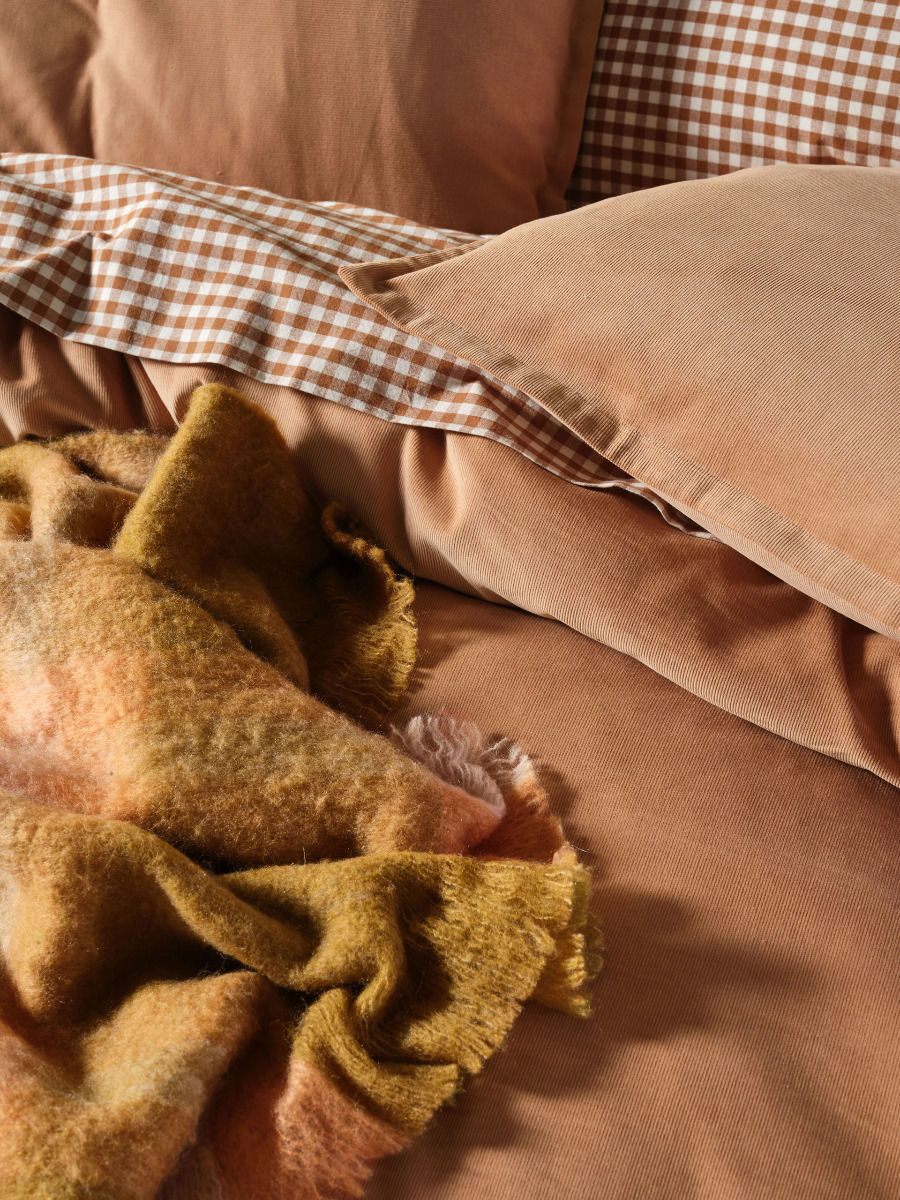 LINEN HOUSE DEN CARAMEL QUILT COVER SET Linen House