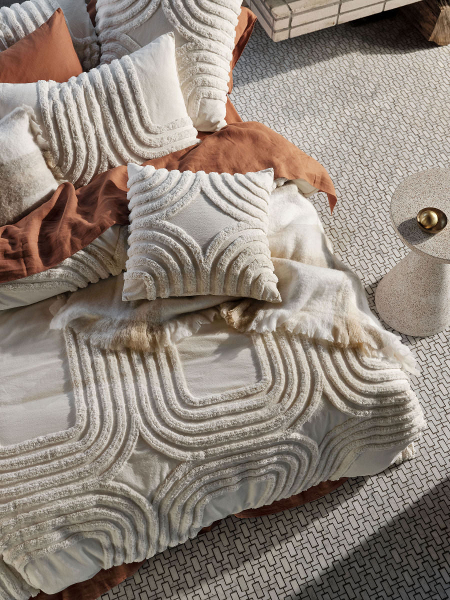 LINEN HOUSE FARRAH VANILLA QUILT COVER SET Linen House