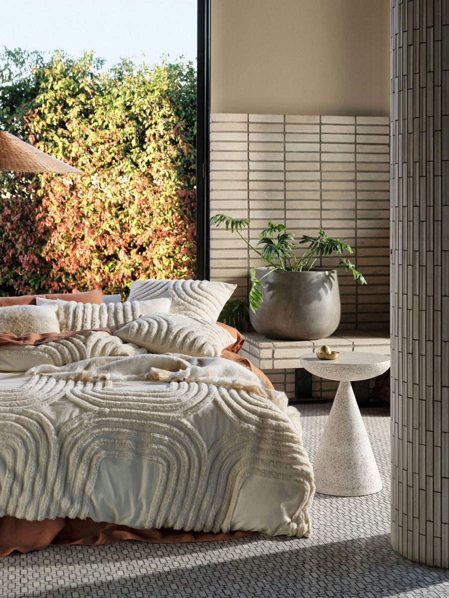 LINEN HOUSE FARRAH VANILLA QUILT COVER SET Linen House