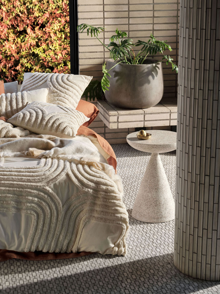 LINEN HOUSE FARRAH VANILLA QUILT COVER SET Linen House