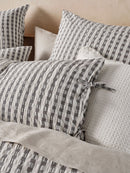 LINEN HOUSE FERRARA QUILT COVER SET - CHARCOAL Linen House