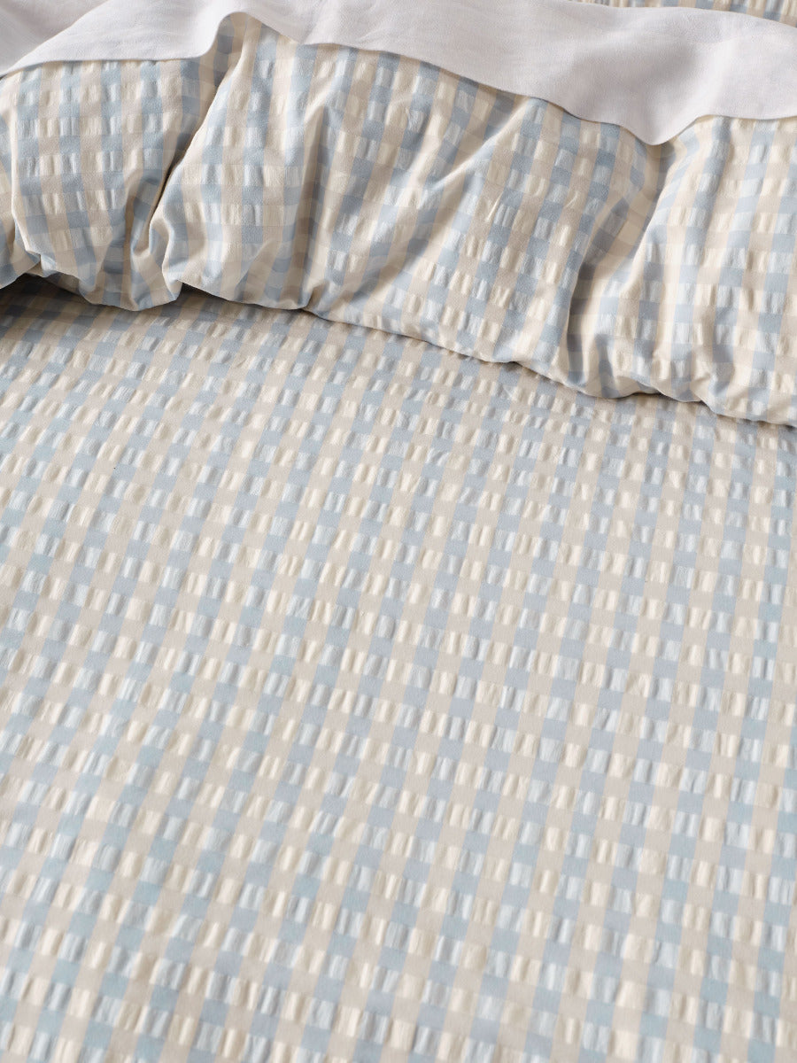 LINEN HOUSE FERRARA QUILT COVER SET - CORNFLOWER Linen House