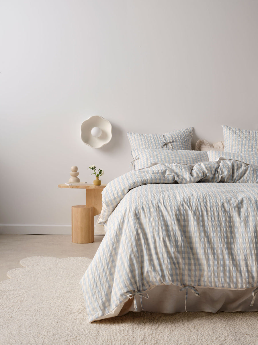 LINEN HOUSE FERRARA QUILT COVER SET - CORNFLOWER Linen House