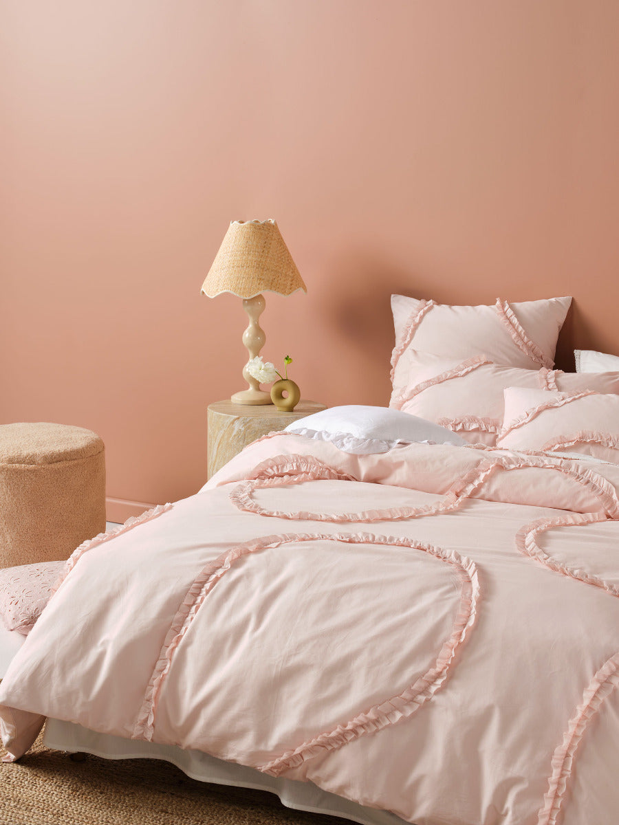 LINEN HOUSE GIANNA PINK QUILT COVER SET Linen House