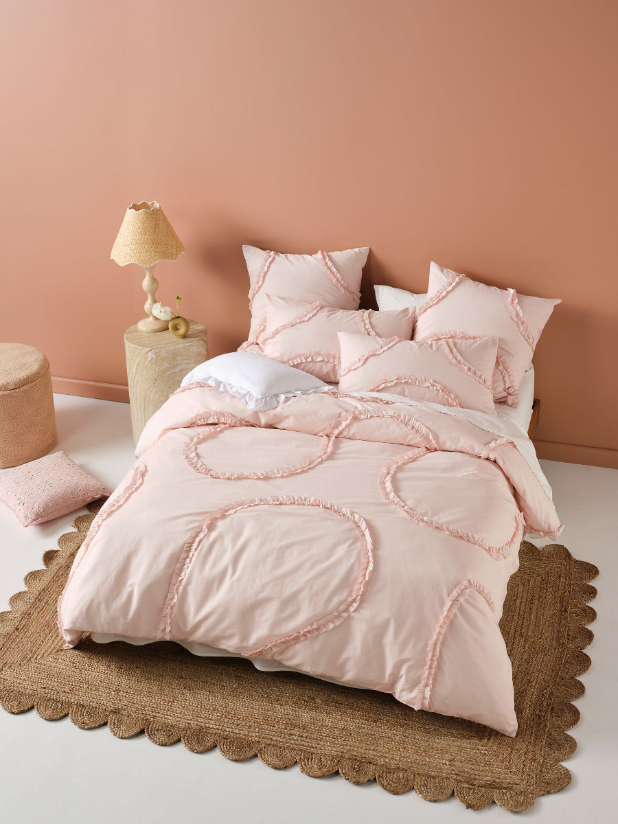 LINEN HOUSE GIANNA PINK QUILT COVER SET Linen House