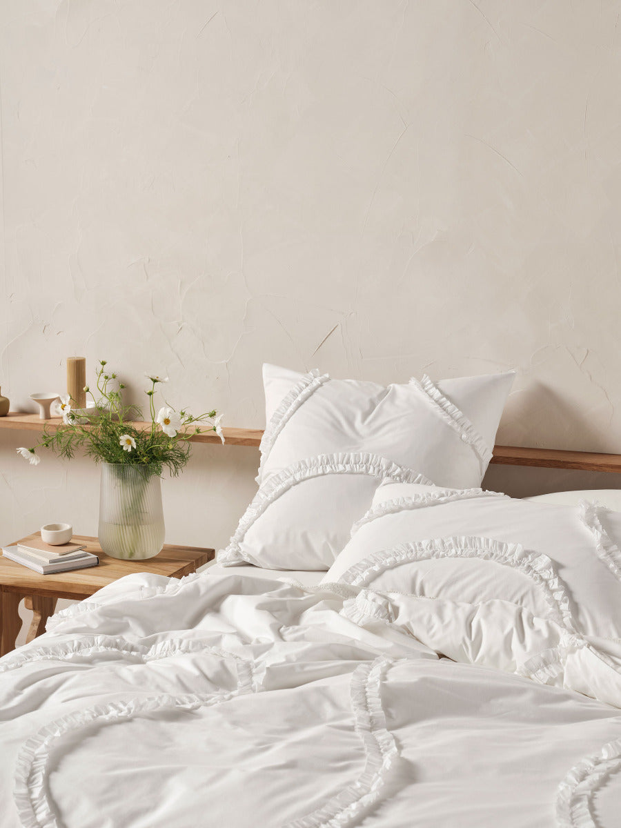 LINEN HOUSE GIANNA WHITE QUILT COVER SET Linen House