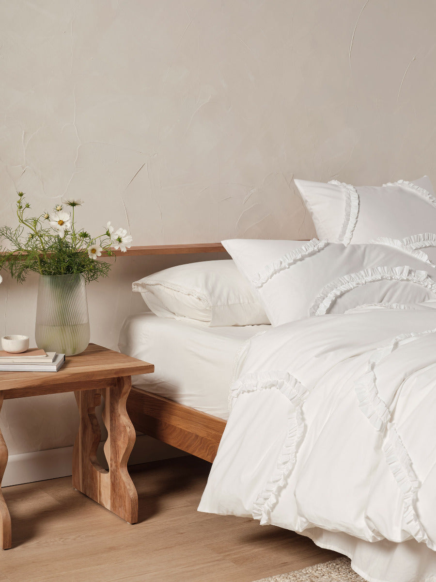 LINEN HOUSE GIANNA WHITE QUILT COVER SET Linen House