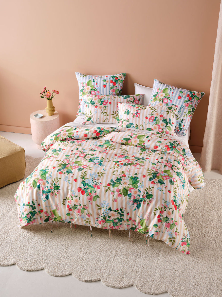 LINEN HOUSE KEELEY PINK QUILT COVER SET Linen House