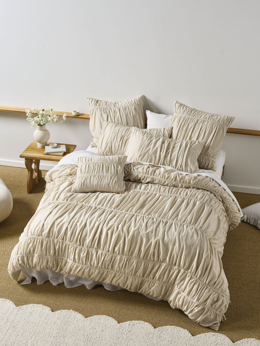 LINEN HOUSE LAYLA | NATURAL QUILT COVER Linen House