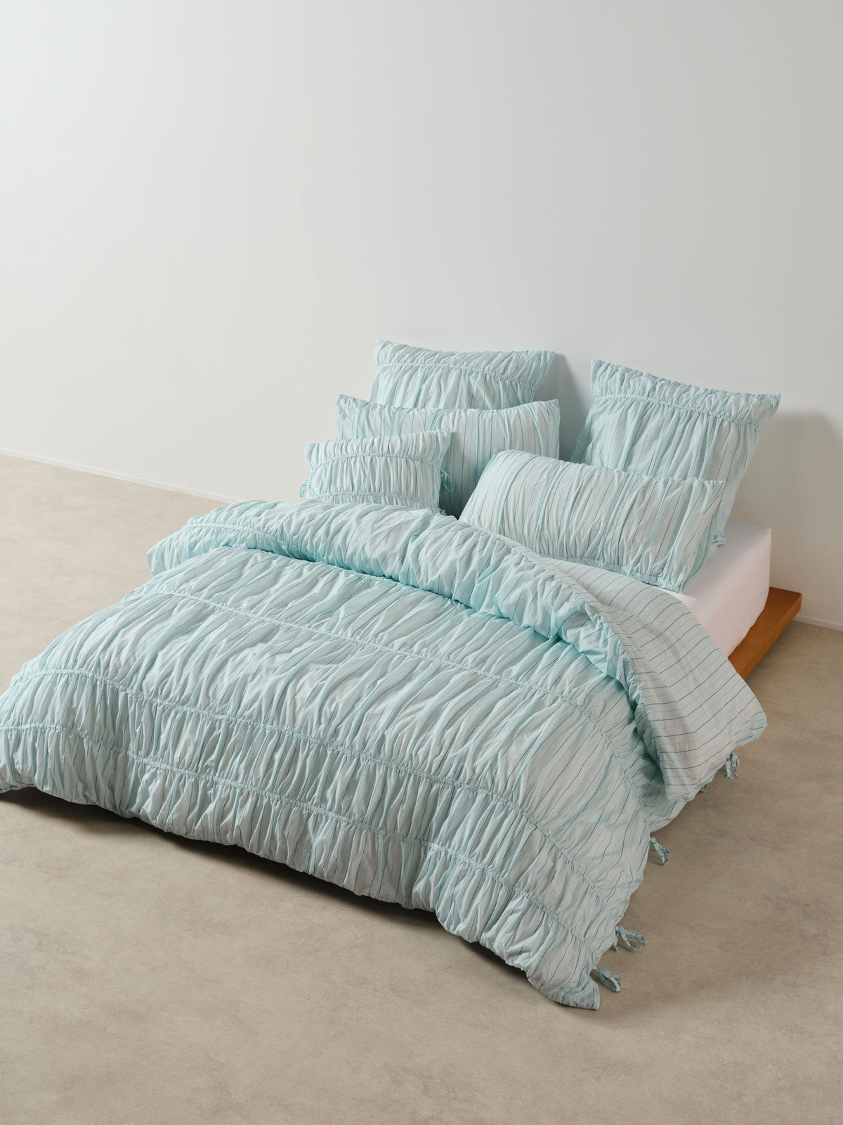 Linen House Layla Stripe Blue Quilt Cover Set