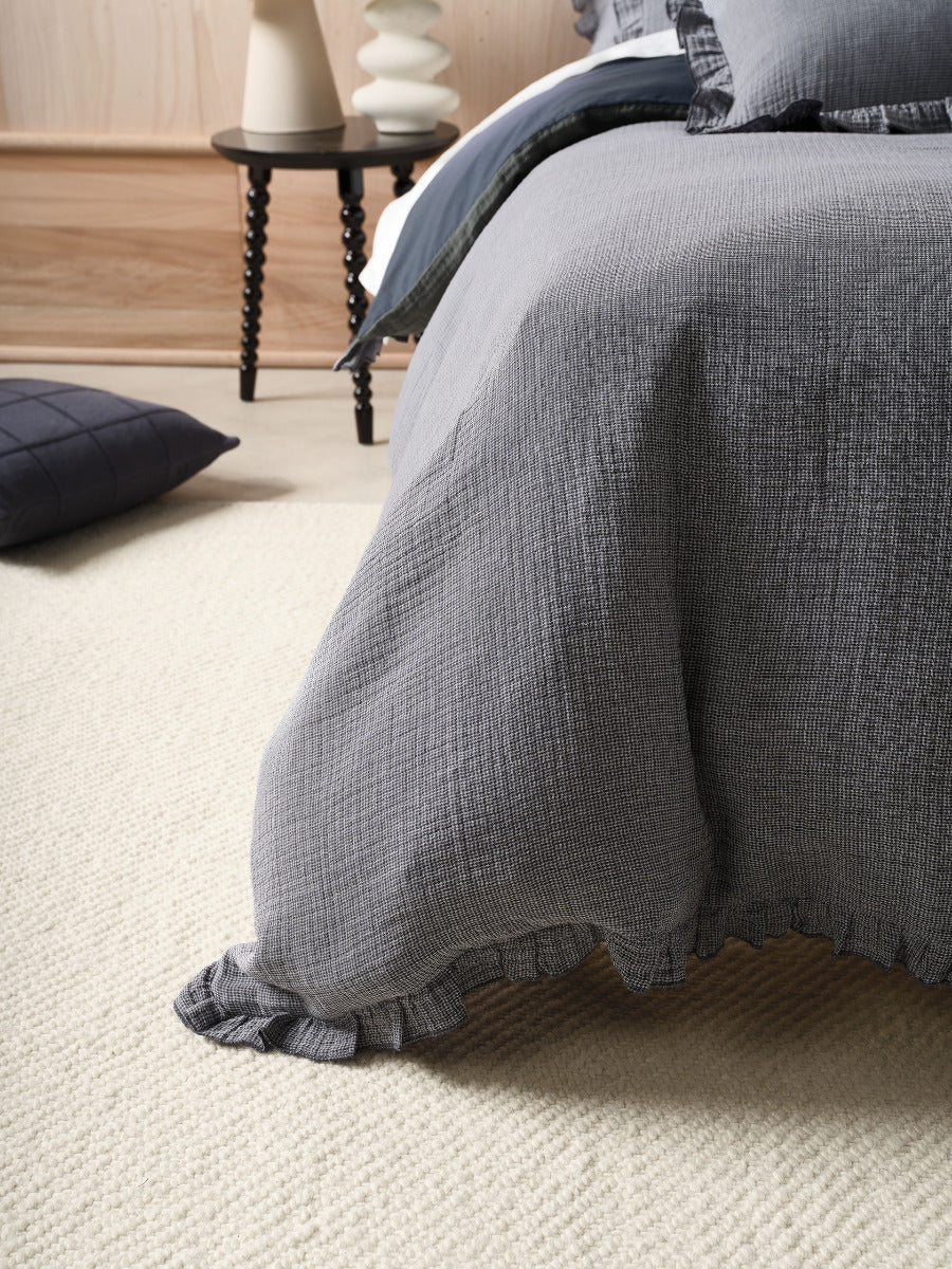 LINEN HOUSE LUCY | NAVY QUILT COVER Linen House