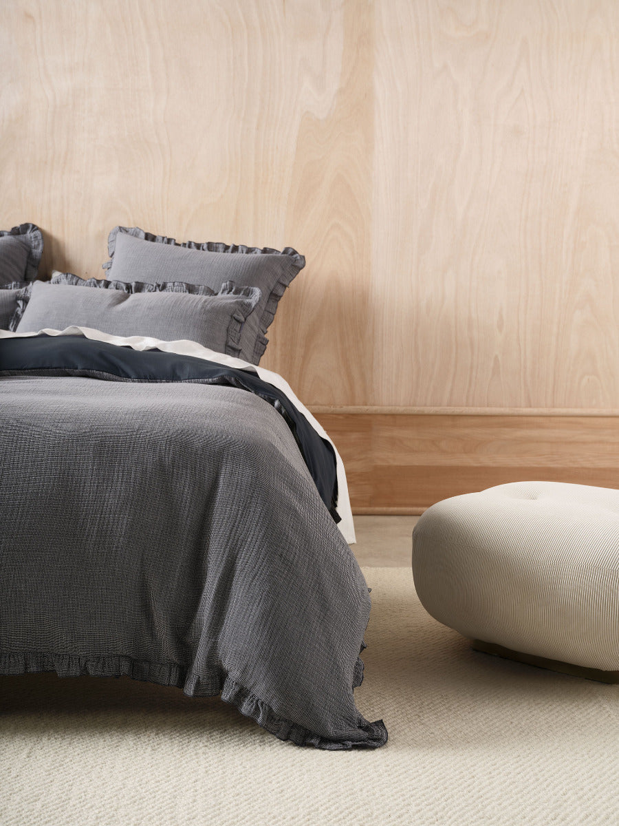 LINEN HOUSE LUCY | NAVY QUILT COVER Linen House