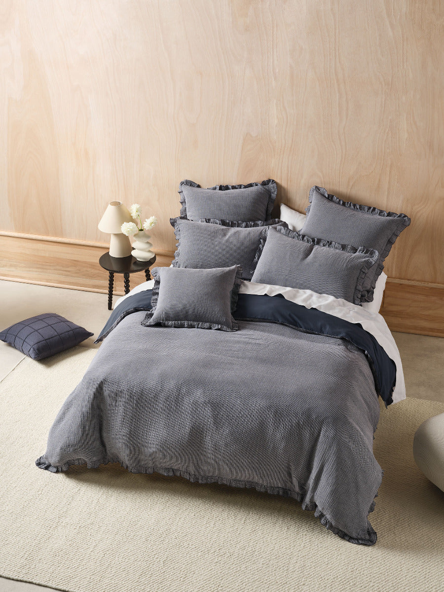 LINEN HOUSE LUCY | NAVY QUILT COVER Linen House