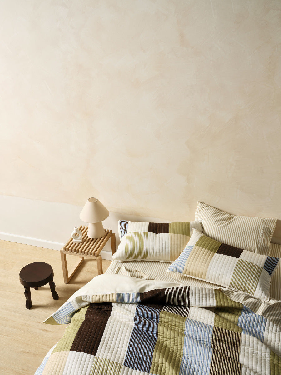 LINEN HOUSE MATEO | KHAKI QUILT COVER
