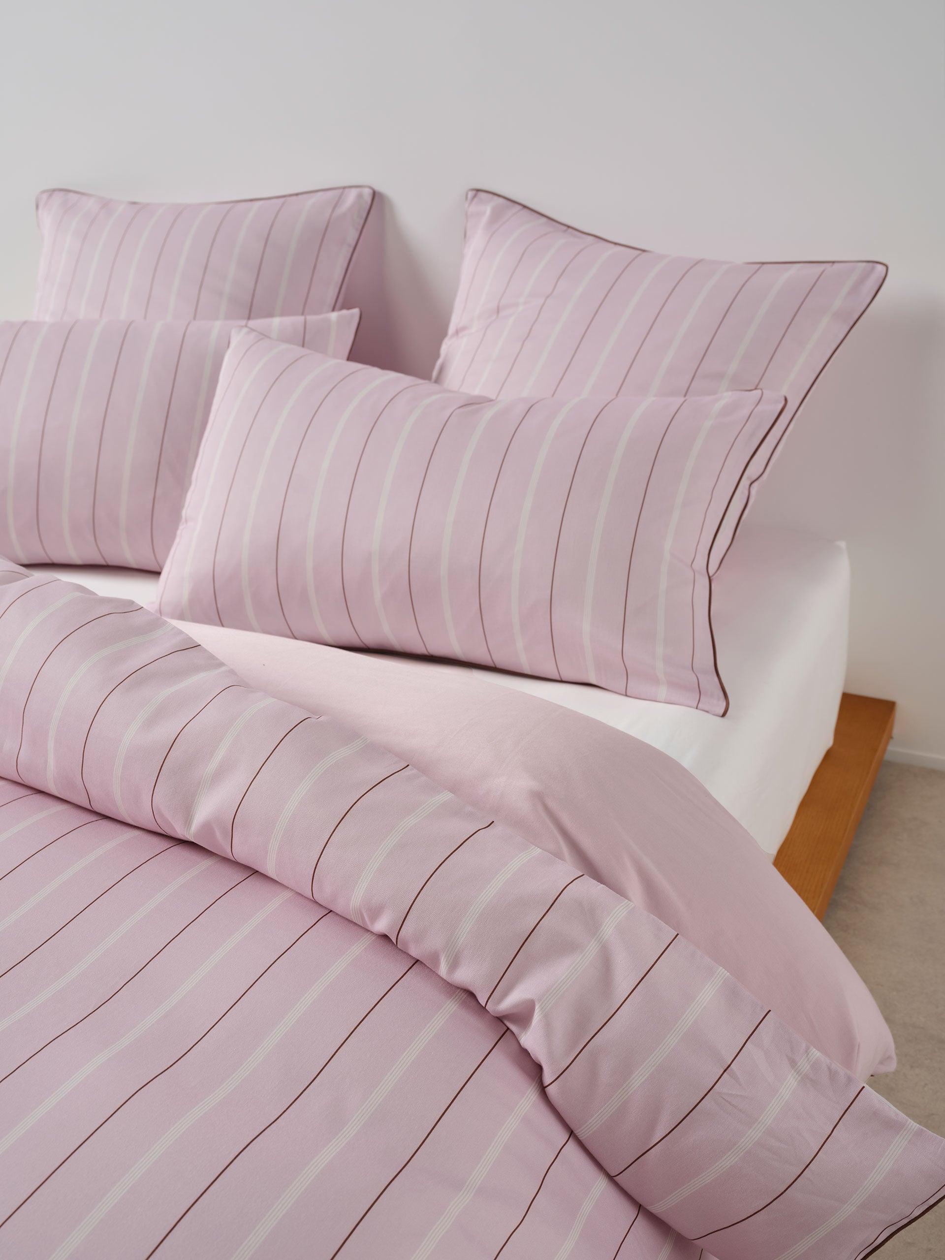 Linen House Monday Stripe Lilac Quilt Cover Set