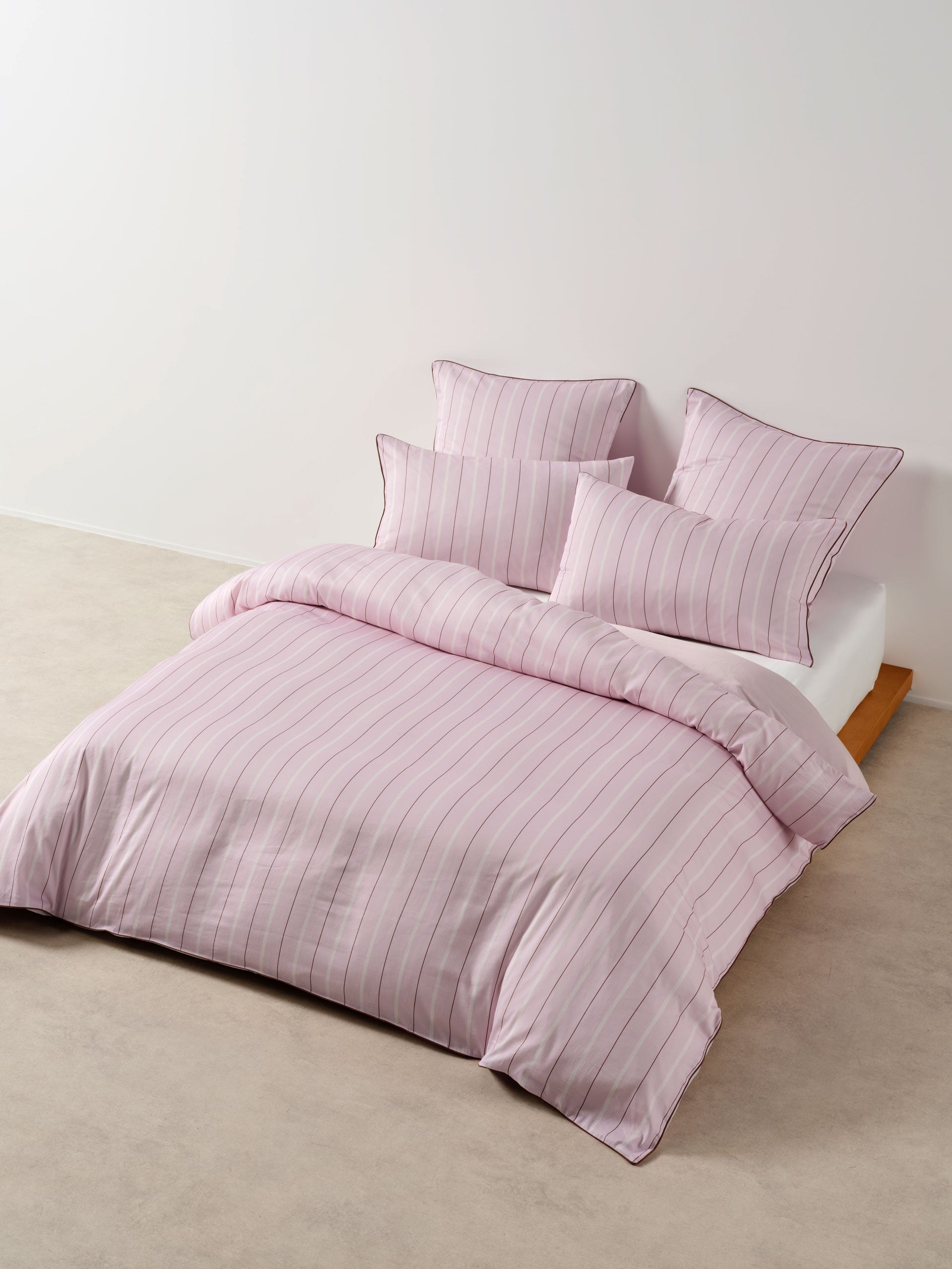 Linen House Monday Stripe Lilac Quilt Cover Set