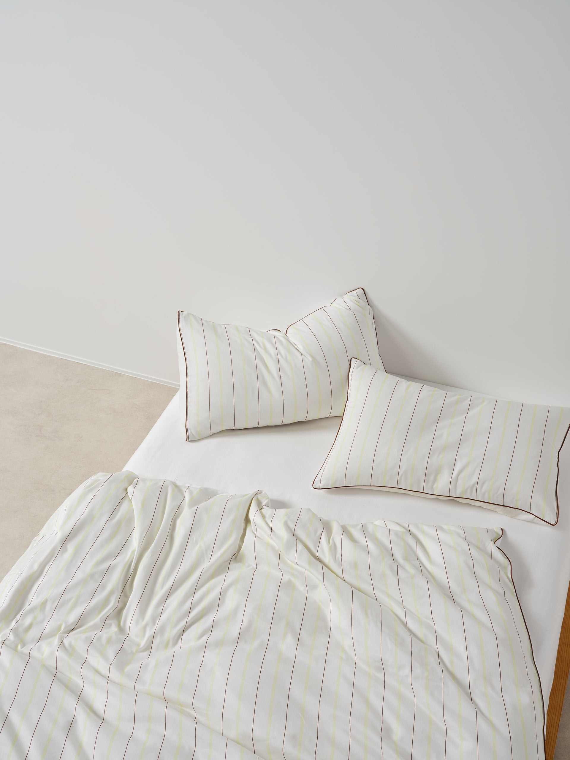 Linen House Monday Stripe White Quilt Cover Set