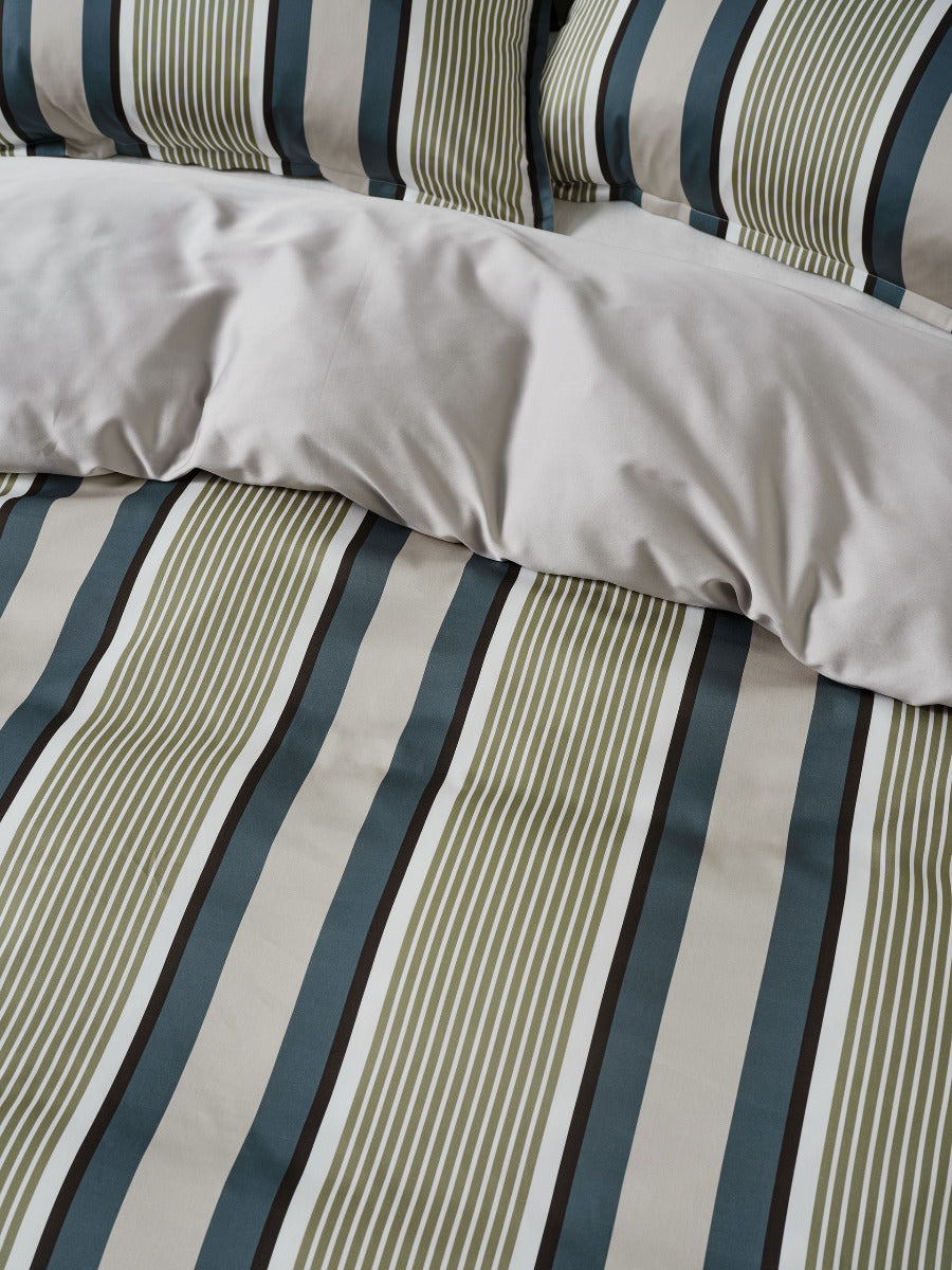 LINEN HOUSE NARA STRIPE | BLUESTONE QUILT COVER Linen House